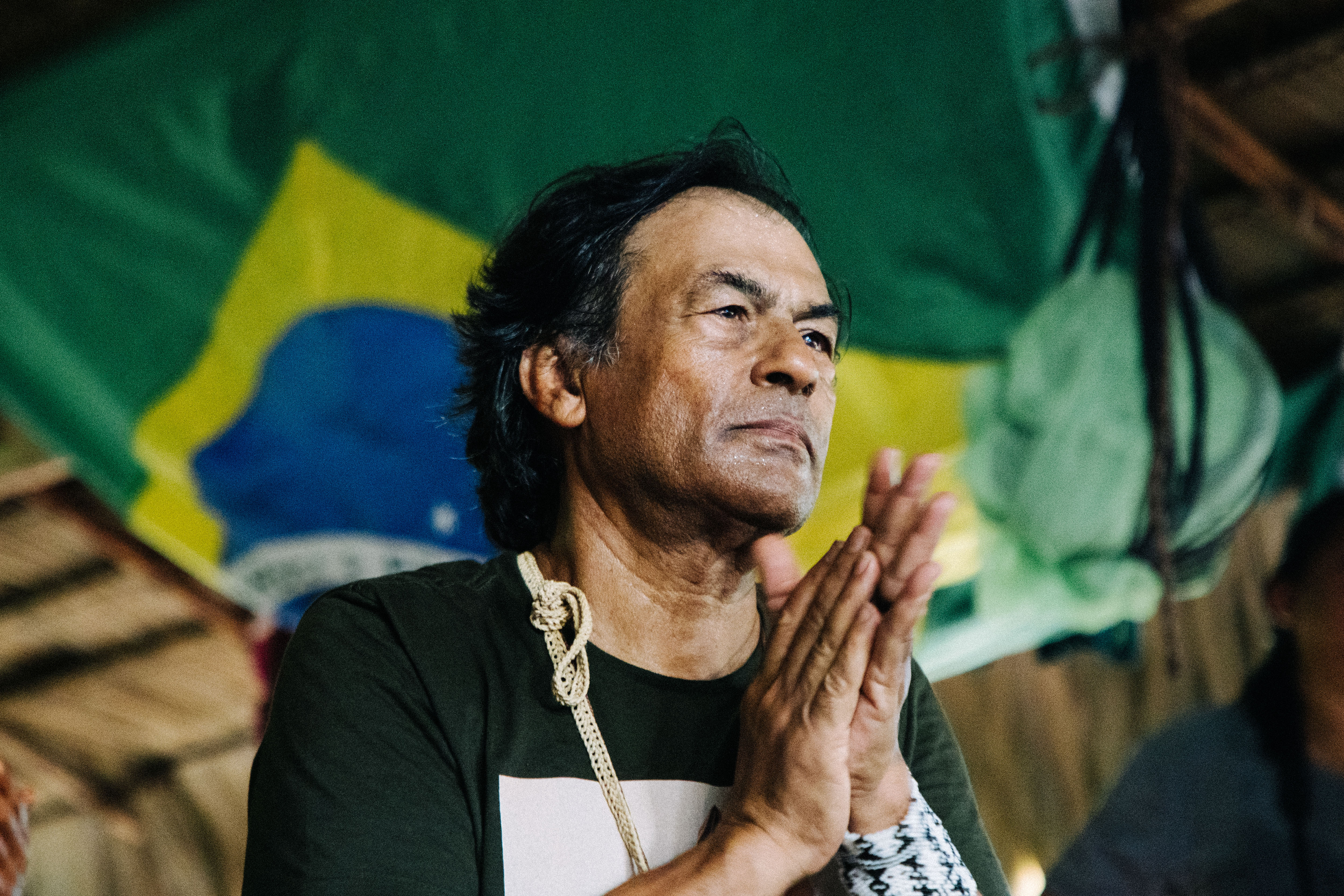 Ailton Krenak compareceu à aldeia Xihopi para a comemoração do aniversário do território Yanomami|Christian Braga/ISA