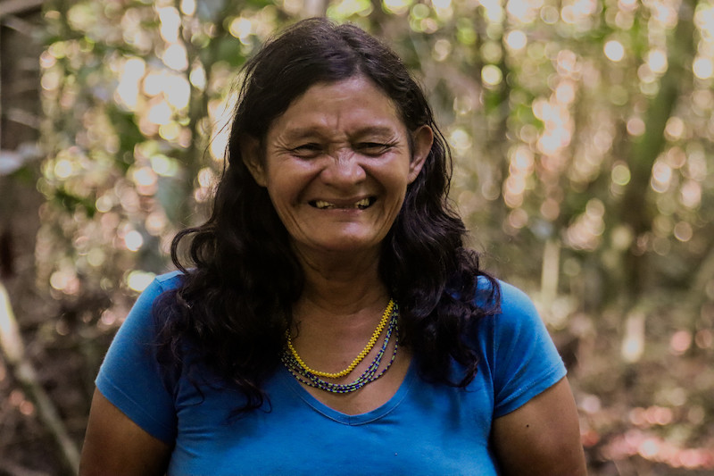 Pedepa Arara, (esposa do Momuru Arara) da aldeia Arumbi, TI Arara, durante a VIII Semana do Extrativismo da Terra do Meio (Semex), que aconteceu na Reserva Extrativista Rio Xingu, em Altamira, Pará|Mitã Xipaya/Rede Xingu+