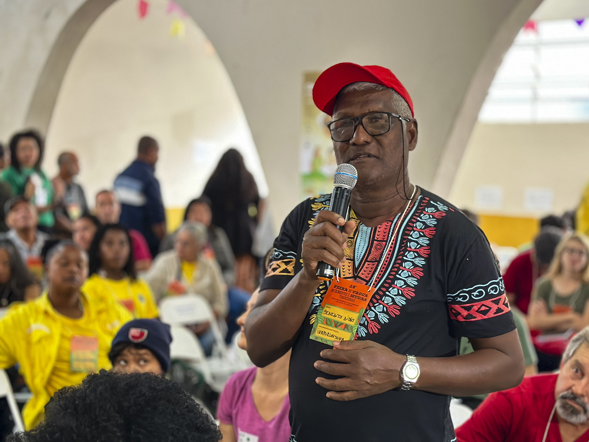 Benedito Alves da Silva (Ditão), do quilombo de Ivaporunduva, durante debate na 14ª edição da Feira|Claudio Tavares/ISA