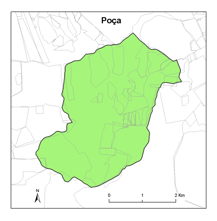 Mapa de sobreposições do Quilombo Poça (Eldorado/SP)