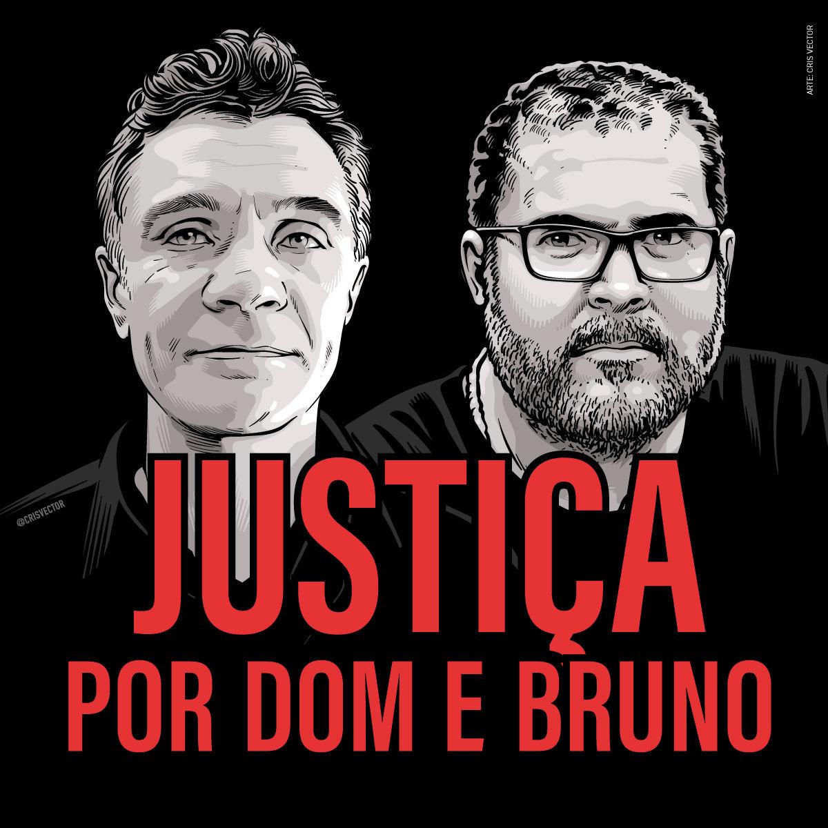 Arte com retratos de Dom e Bruno pede Justiça