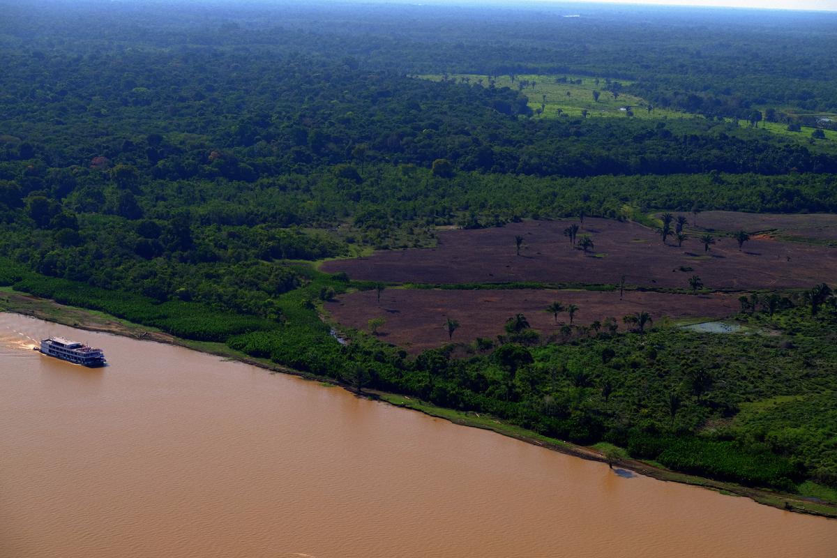 Área desmatada no município de Nova Olinda do Norte, no Amazonas próximo às Terras Indígenas do povo Mura
