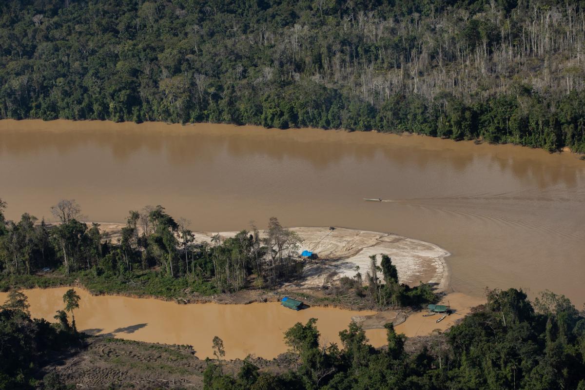 Garimpo no rio Uraricoera, Terra Indígena Yanomami