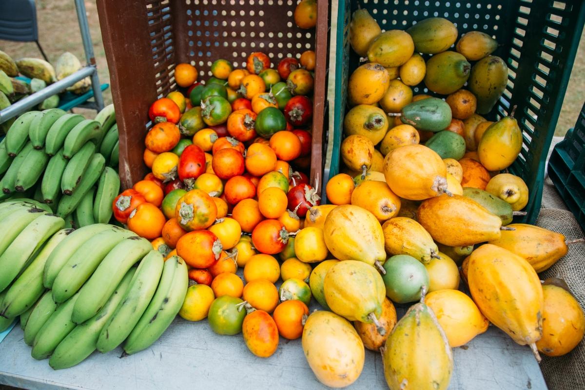 Frutas comercializadas na feira Quilombo&Quebrada