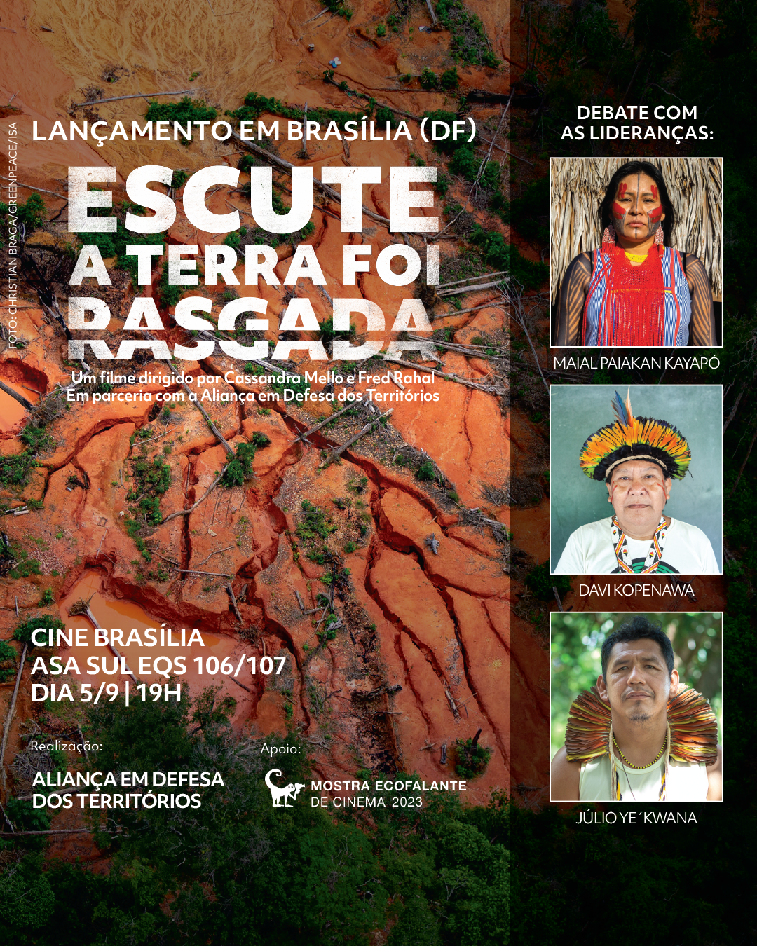 Poster de lançamento do filme 'Escute, a terra foi rasgada'