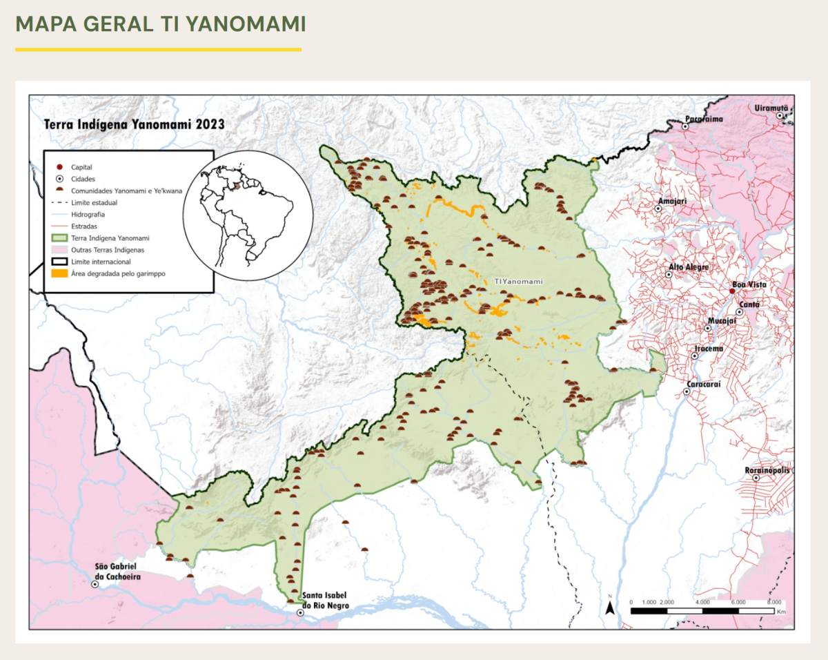 mapa da terra indígena yanomami