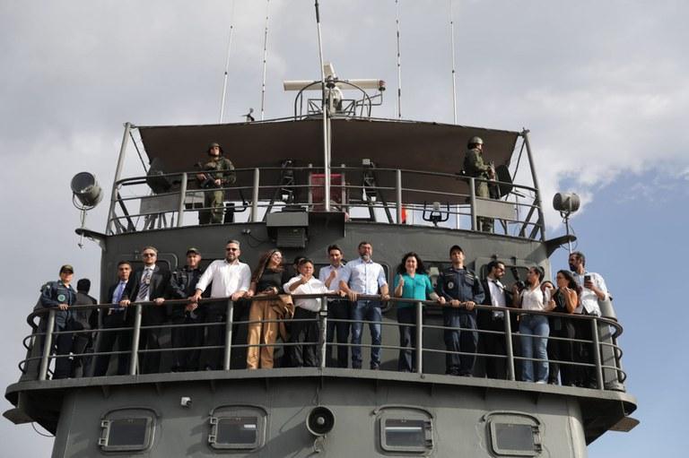 Visita dos ministros Costa Filho e Tebet ao Porto de Tabatinga | Foto: Alex Pazuello