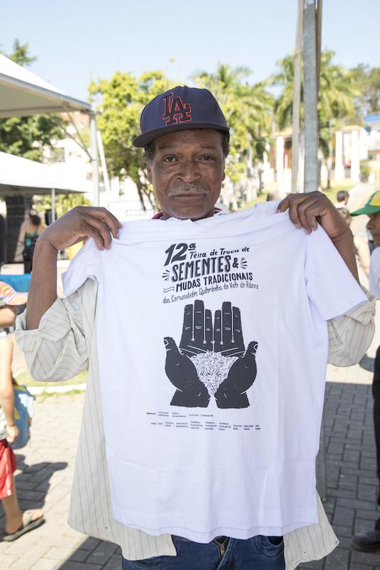 Jaime Maciel de Pontes durante a 12ª Feira de Troca de Sementes e Mudas Tradicionais das Comunidades Quilombolas do Vale do Ribeira, em 2019