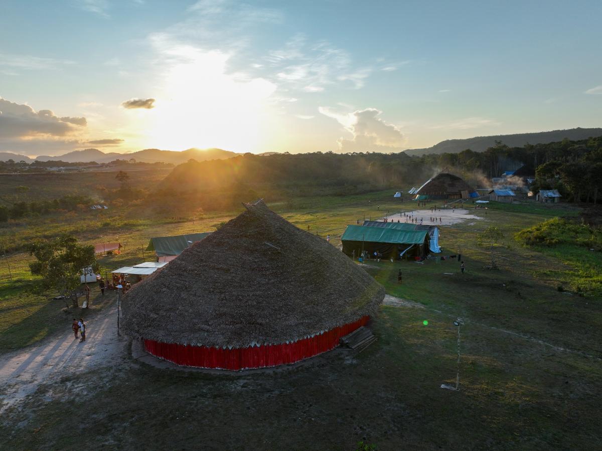 Xapono que concentrou as lideranças durante o Fórum 