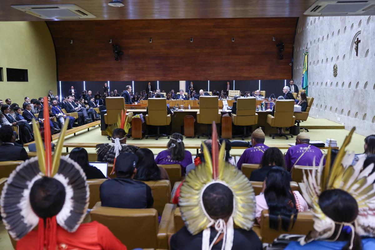 Plenário do STF durante sessão de julgamento da Lei do Marco Tempora