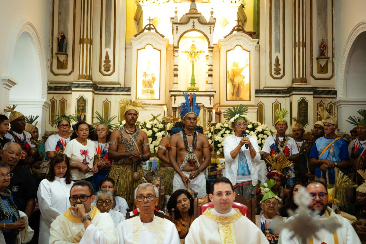 Na Serra de Ororubá, o povo Xucuru celebra Mãe Tamain e Nossa Senhora das Montanhas, santa sincretizada e reverenciada como a mãe protetora📸 Domar / Caatinga Climate Week
