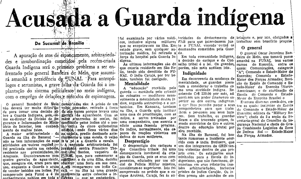 Recorte da edição de 07 de junho de 1970 do jornal O Estado de S.Paulo (São Paulo - SP)