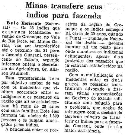 Recorte da edição de 24 de dezembro de 1971 do Jornal do Brasil (Rio de Janeiro-RJ)