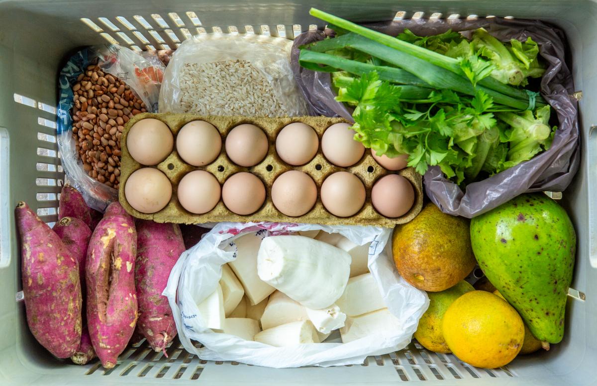 Diversidade de alimentos saudáveis e frescos que vem das roças